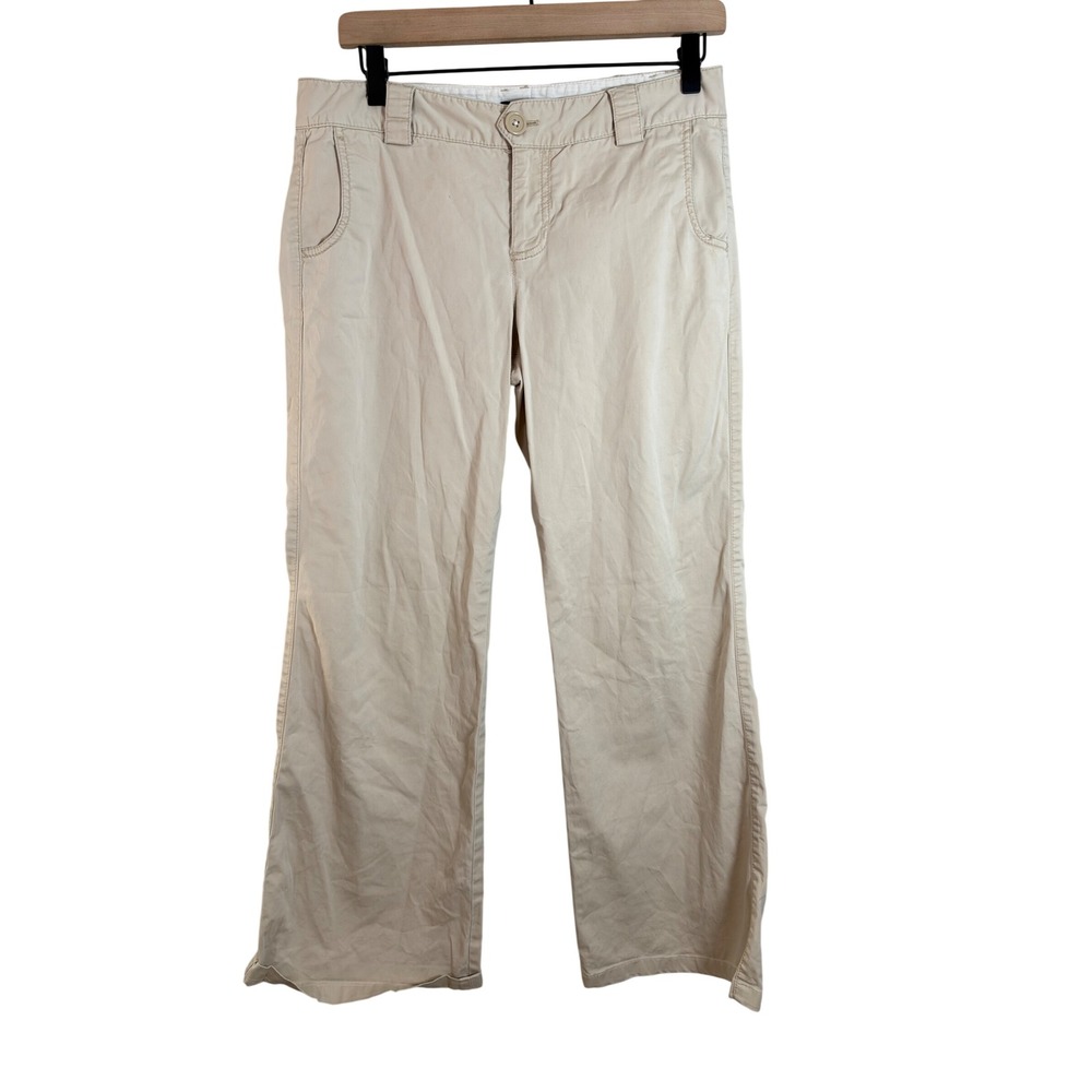 Gap Vintage 2005 Y2K Gapstretch Khaki Low Rise Flare Wide Leg Chino Pants 6